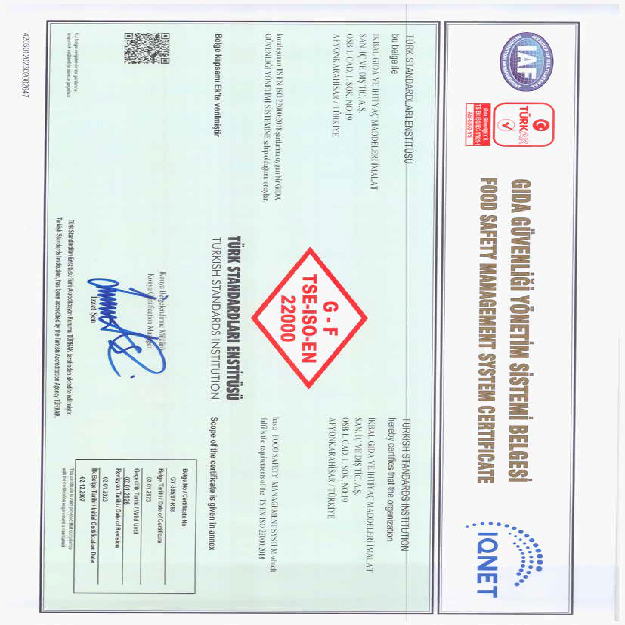 Food Safety Management System Certificate