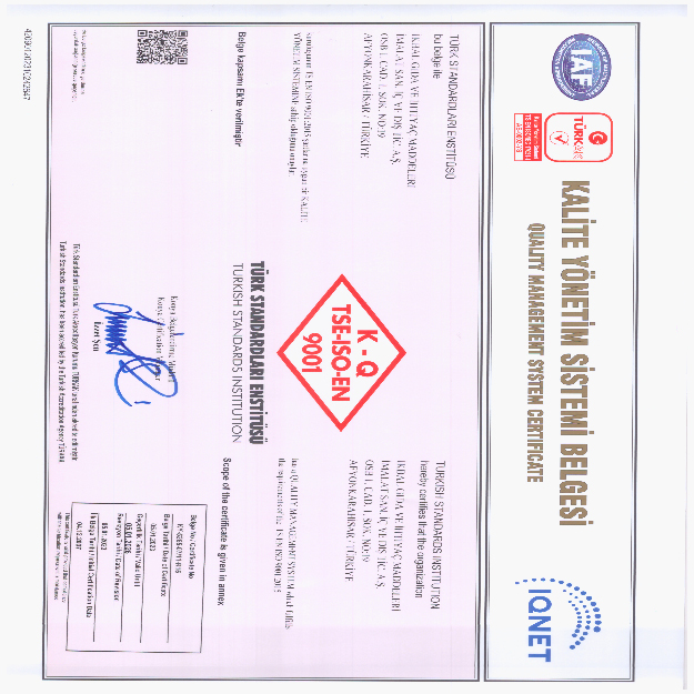 Quality Management System Certificate